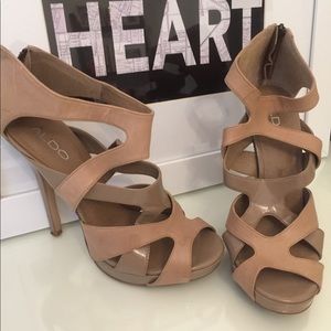 ALDO  Caged/Strappy Heel in Nude